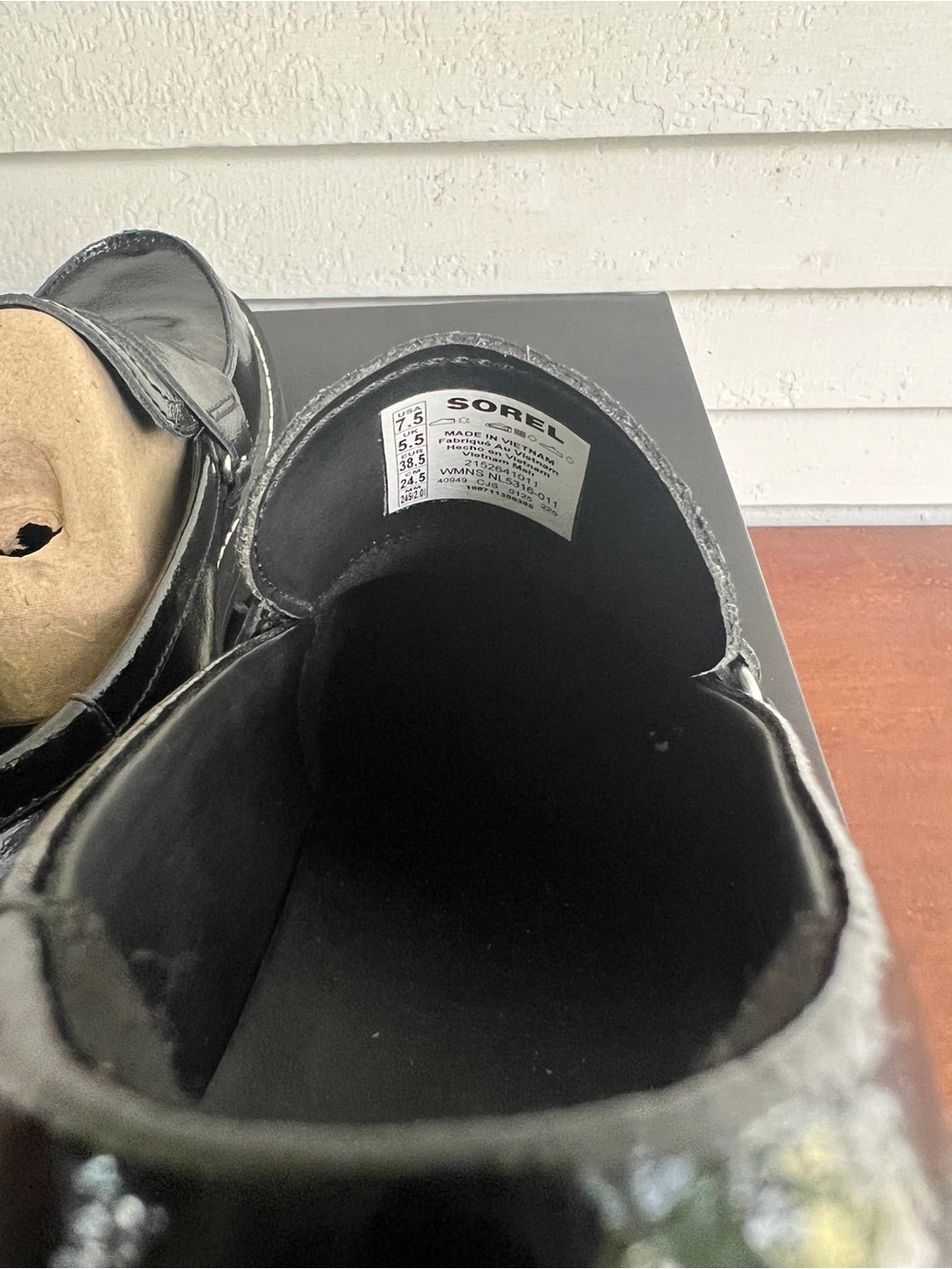 Sorel Black Patent Leather Lug-Sole Penny Loafers - Picture 5 of 7
